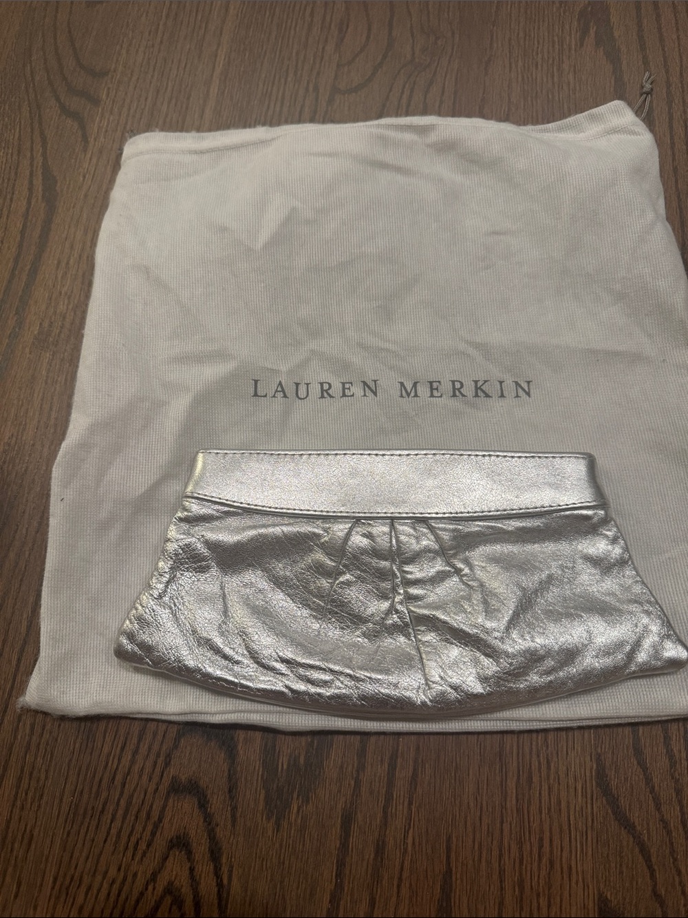 Lauren Merkin Metallic Silver Clutch
